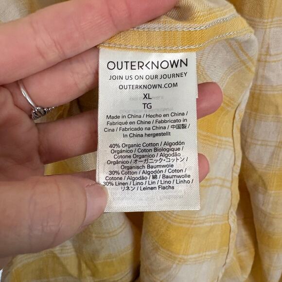 Outerknown Organic Cotton Plaid Light Weight Button Down XL - Picture 4 of 4